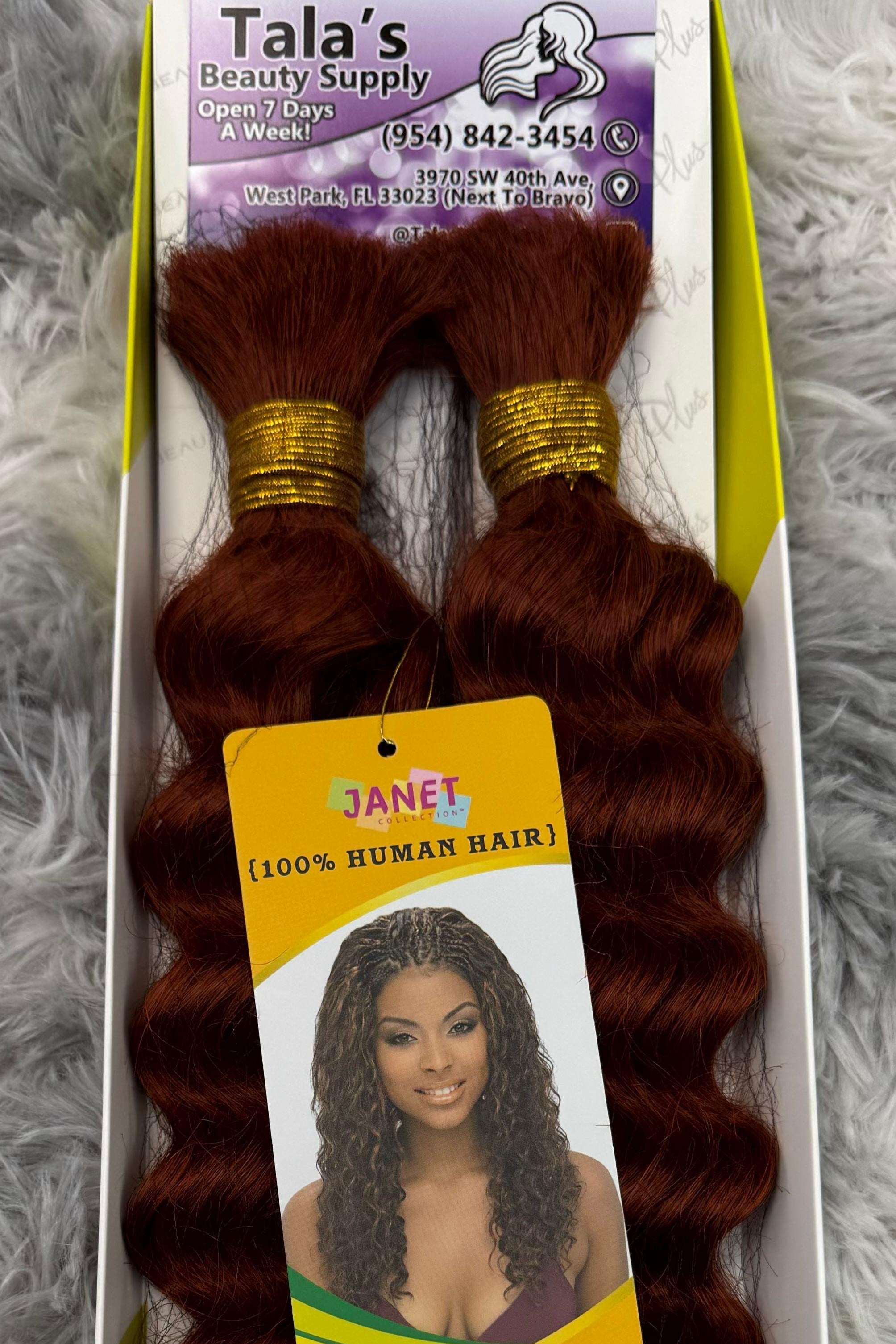 JANET COLLECTION – New Deep Bulk 100% Human Hair Braid – Crochet Braid – REMY Hair – Extension – Human Hair JANET COLLECTION – New Deep Bulk 100% Human Hair Braid – Crochet Braid – REMY Hair – Extension – Human Hair