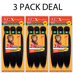 Sensationnel African Collection Kids Jumbo Braid Pre Stretched X Pression Hair 3x 28 ( 3 Packs )