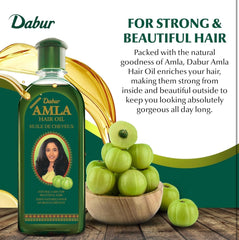 Dabur Amla Hair Oil - Nourishing Indian Oil for Men & Women, for Healthy, Moisturized Hair and Scalp (200ml)