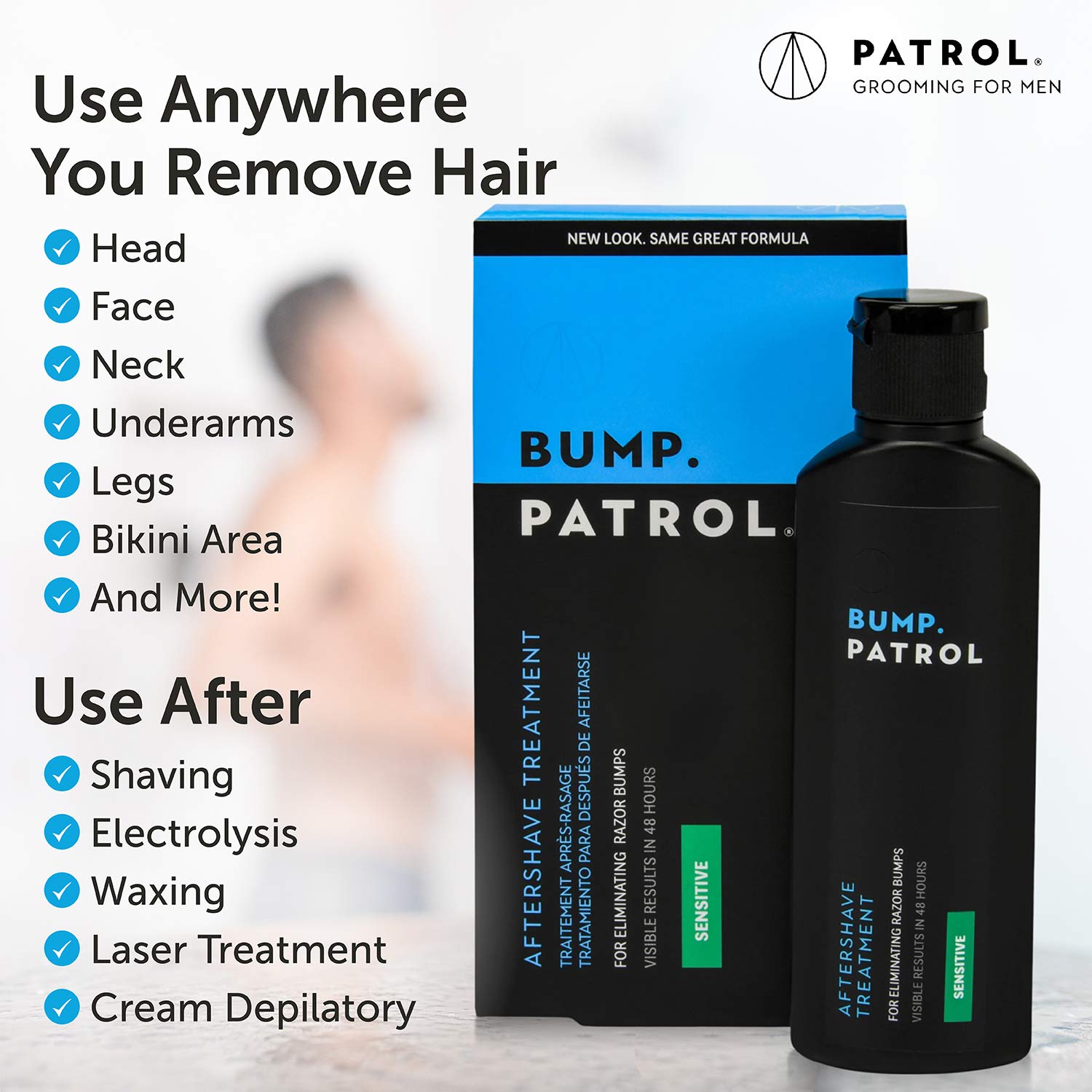 Bump Patrol Sensitive Strength Aftershave Formula - Gentle After Shave Solution Eliminates Razor Bumps and Ingrown Hairs - 2 Ounces Bump Patrol Sensitive Strength Aftershave Formula - Gentle After Shave Solution Eliminates Razor Bumps and Ingrown Hairs - 2 Ounces