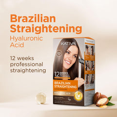 Brazilian Keratin Straightening Treatment at Home with Hyaluronic Acid and Premium Serum | Kativa Keratin