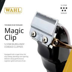 Wahl Professional 5 Star Series Magic Clip Precision Fade Clipper with Zero Overlap Adjustable Blades