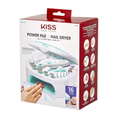 KISS Power File X Nail Dryer All-in-One Nail Care Kit 16 Pcs
