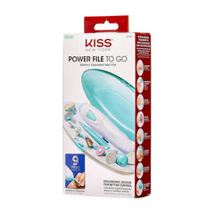 KISS Power File to Go Battery Powered 8 Pcs Portable Electric Nail File