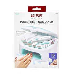KISS Power File X Nail Dryer All-in-One Nail Care Kit 16 Pcs
