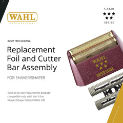 Wahl Professional 5 Star Series Shaver Shaper Replacement Foil & Cutter Bar Assembly, Super Close, Gold