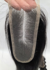 2x6 HD Lace Closure, Invisible Lace Pre-Plucked Bleached Knots Human Hair Closure 100% Human Hair (Straight)