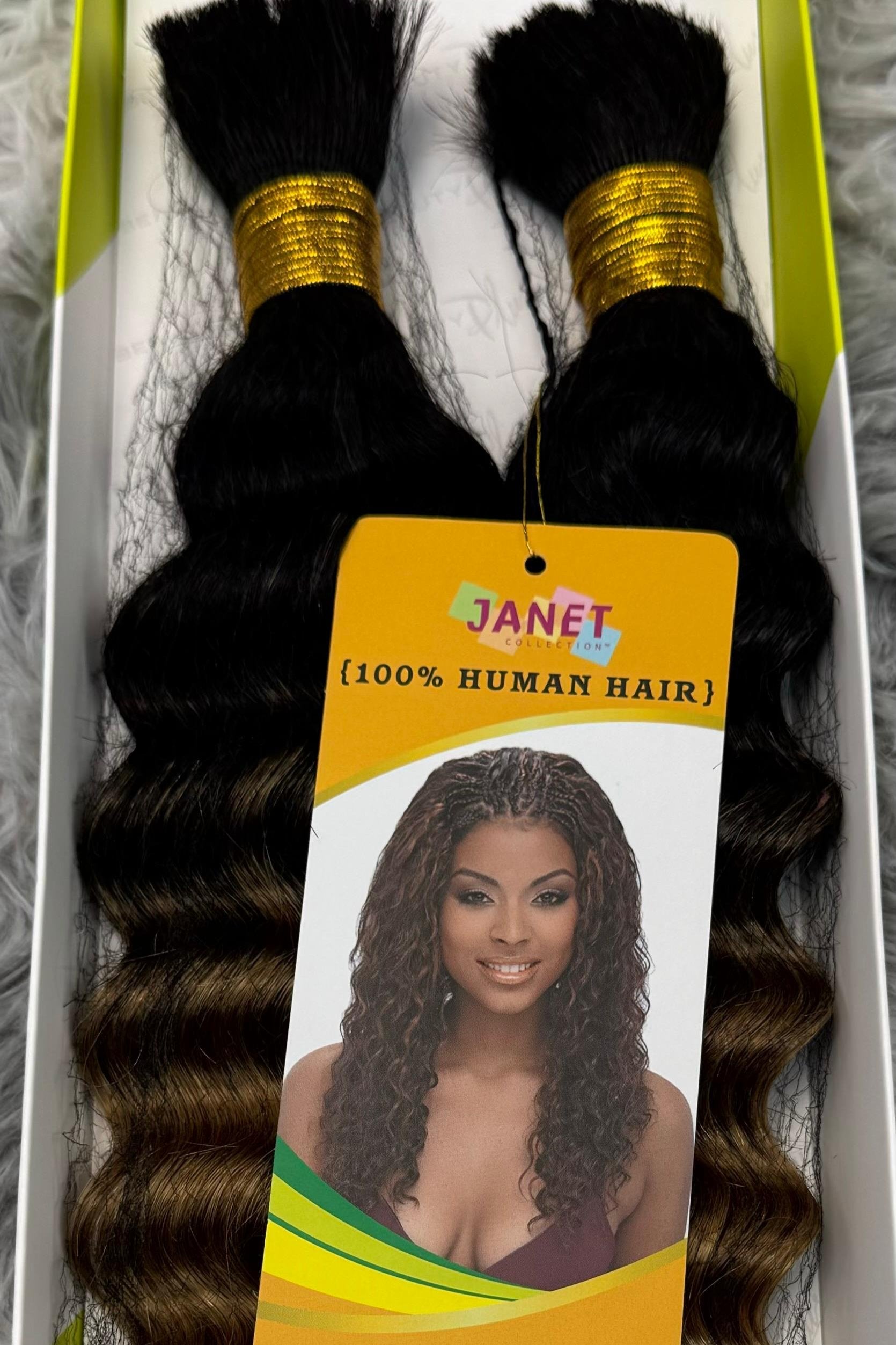 JANET COLLECTION – New Deep Bulk 100% Human Hair Braid – Crochet Braid – REMY Hair – Extension – Human Hair