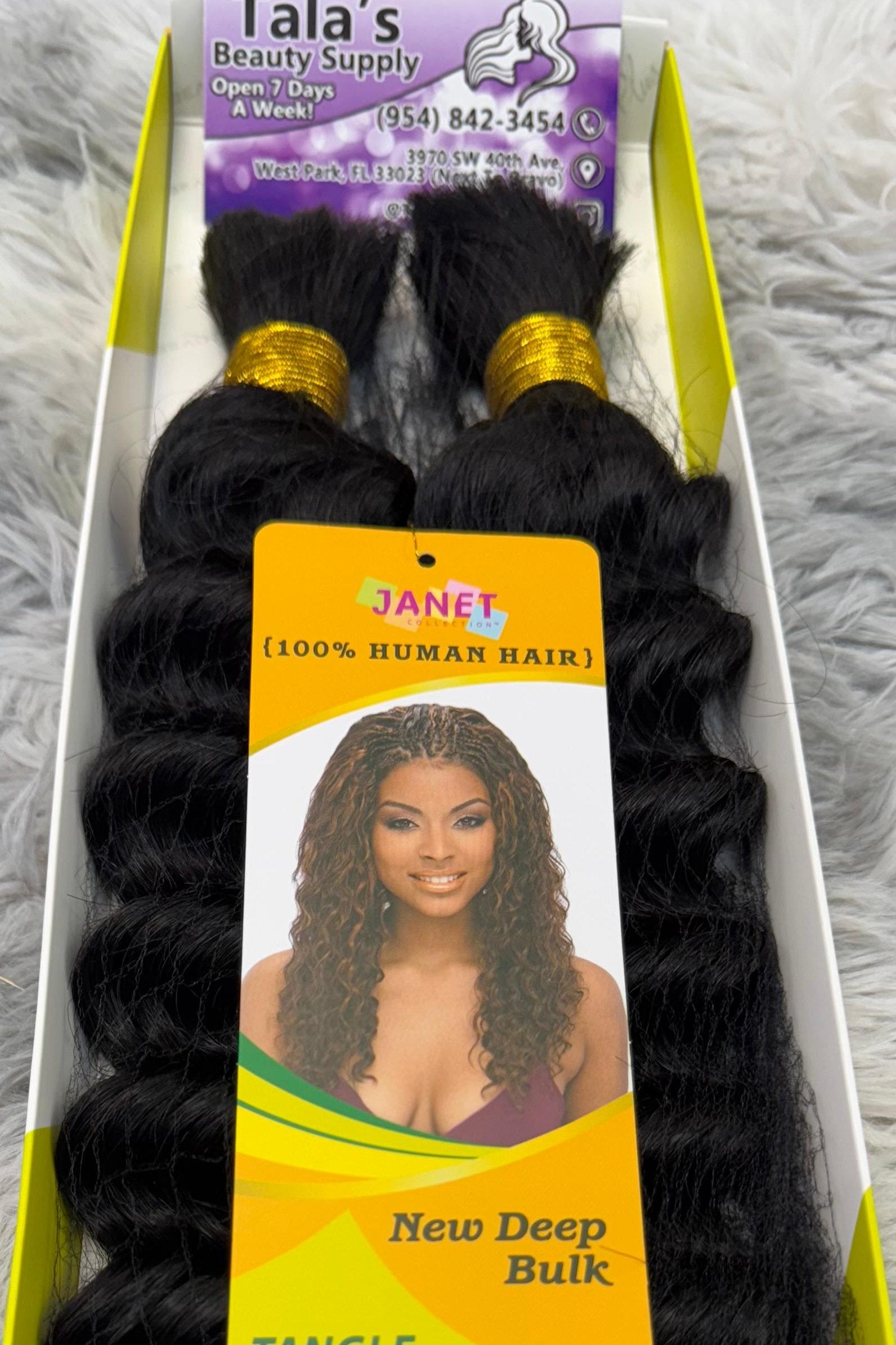 JANET COLLECTION – New Deep Bulk 100% Human Hair Braid – Crochet Braid – REMY Hair – Extension – Human Hair