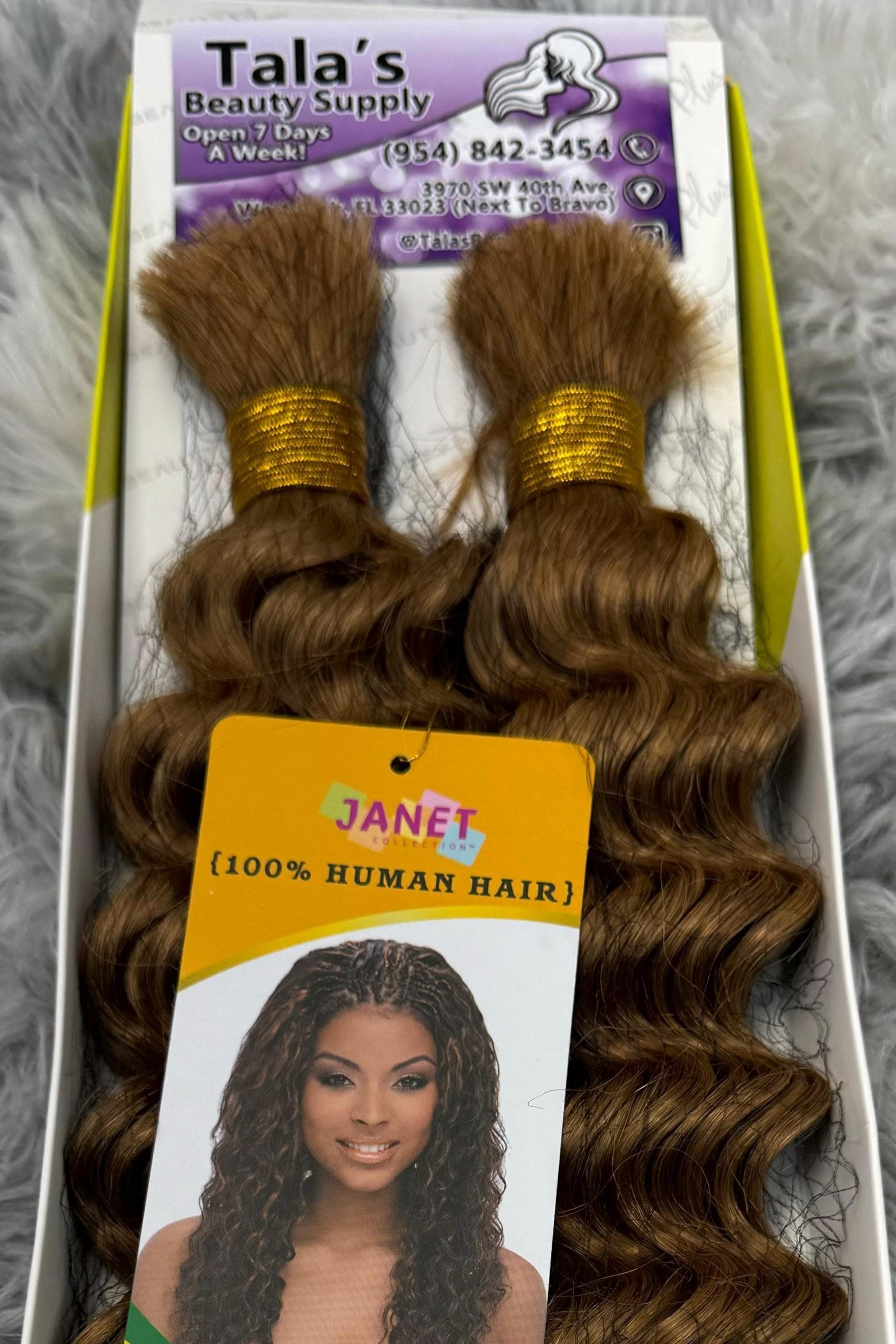 JANET COLLECTION – New Deep Bulk 100% Human Hair Braid – Crochet Braid – REMY Hair – Extension – Human Hair