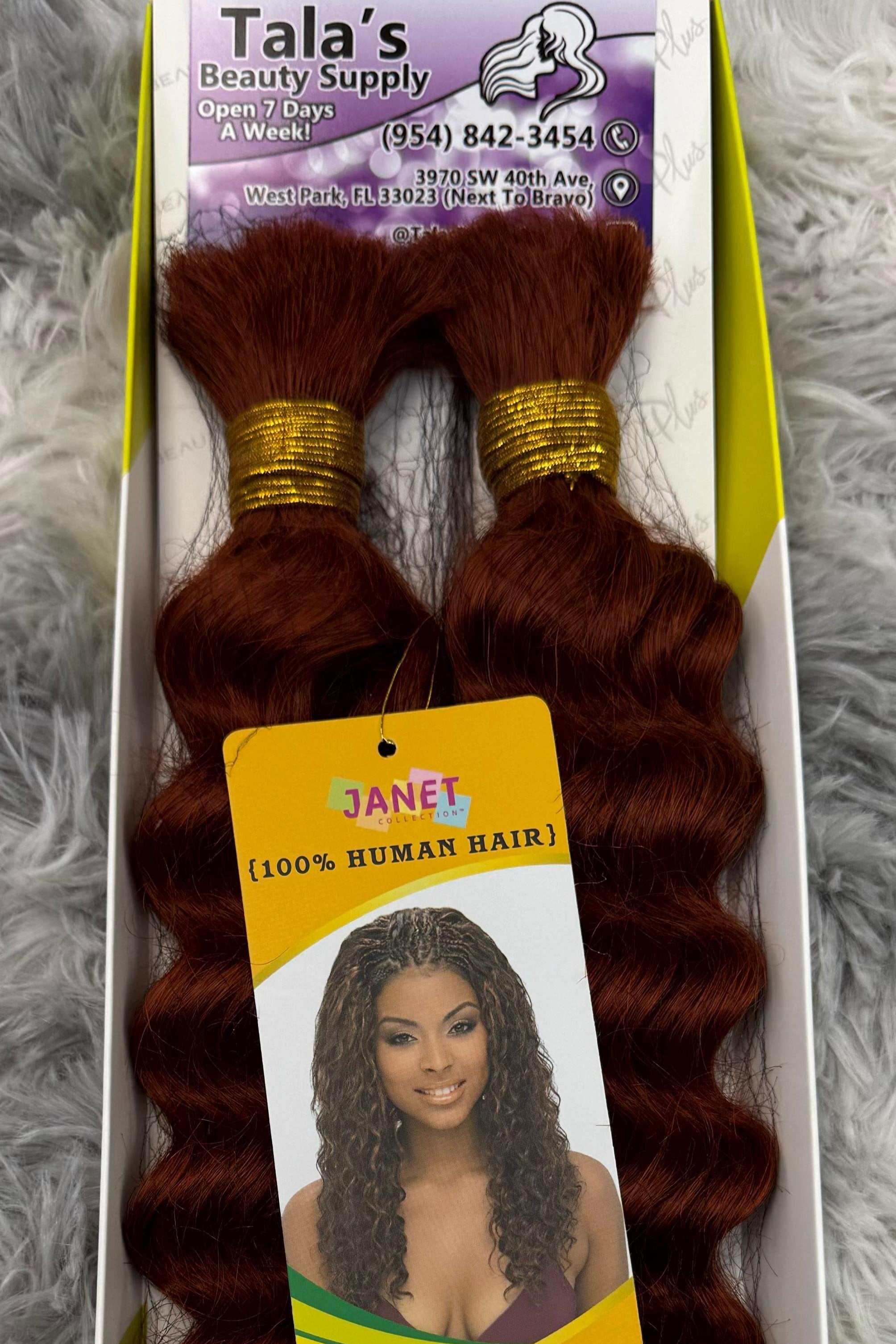 JANET COLLECTION – New Deep Bulk 100% Human Hair Braid – Crochet Braid – REMY Hair – Extension – Human Hair