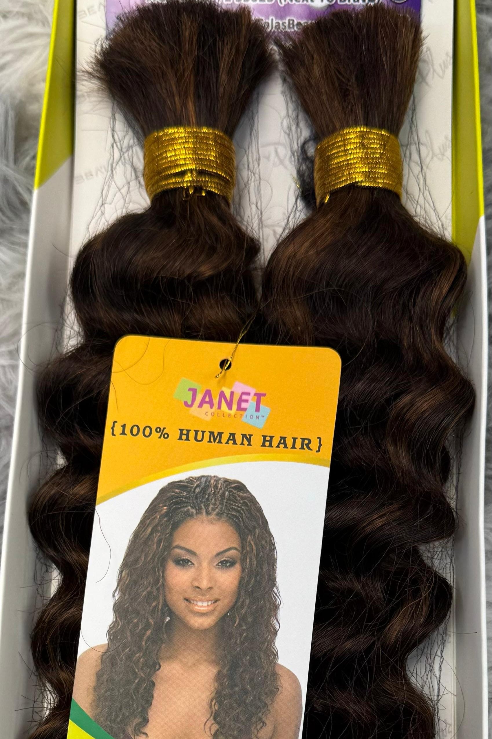 JANET COLLECTION – New Deep Bulk 100% Human Hair Braid – Crochet Braid – REMY Hair – Extension – Human Hair