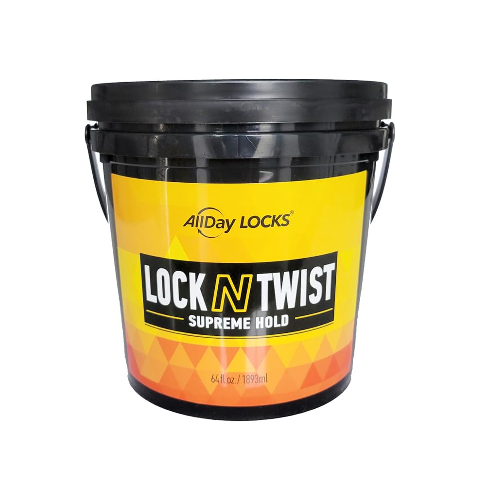 AllDay Locks Lock N Twist, Locking Gel, Retwists Locks, Supreme Hold 64oz (Bucket)