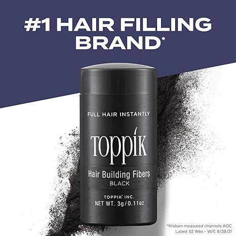 Toppik Hair Building Fibers, 12g Fill In Fine or Thinning Hair Instantly Thicker, Fuller Looking Hair 9 Shades for Men & Women