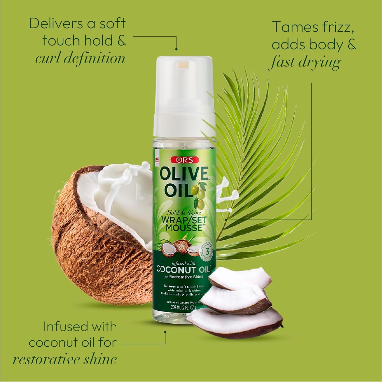 ORS Olive Oil Hold & Shine Wrap/Set Mousse