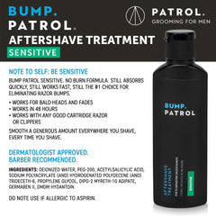 Bump Patrol Sensitive Strength Aftershave Formula - Gentle After Shave Solution Eliminates Razor Bumps and Ingrown Hairs - 2 Ounces