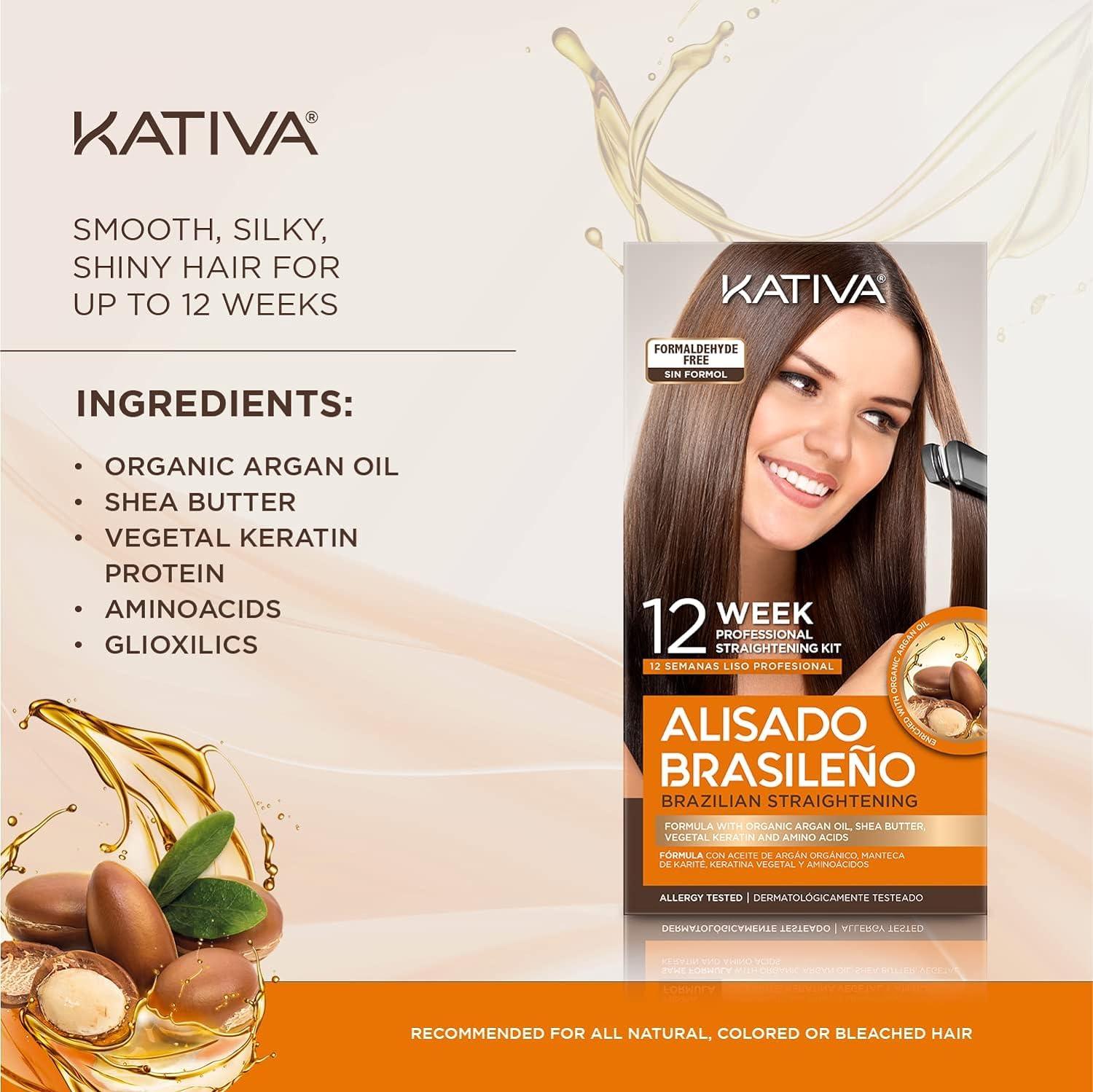 Brazilian Keratin Straightening Treatment at Home with Hyaluronic Acid and Premium Serum | Kativa Keratin