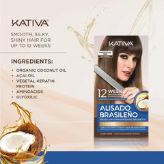 Kativa Brazilian Straightening Brunette Kit for Straighter, Softer and Shinier