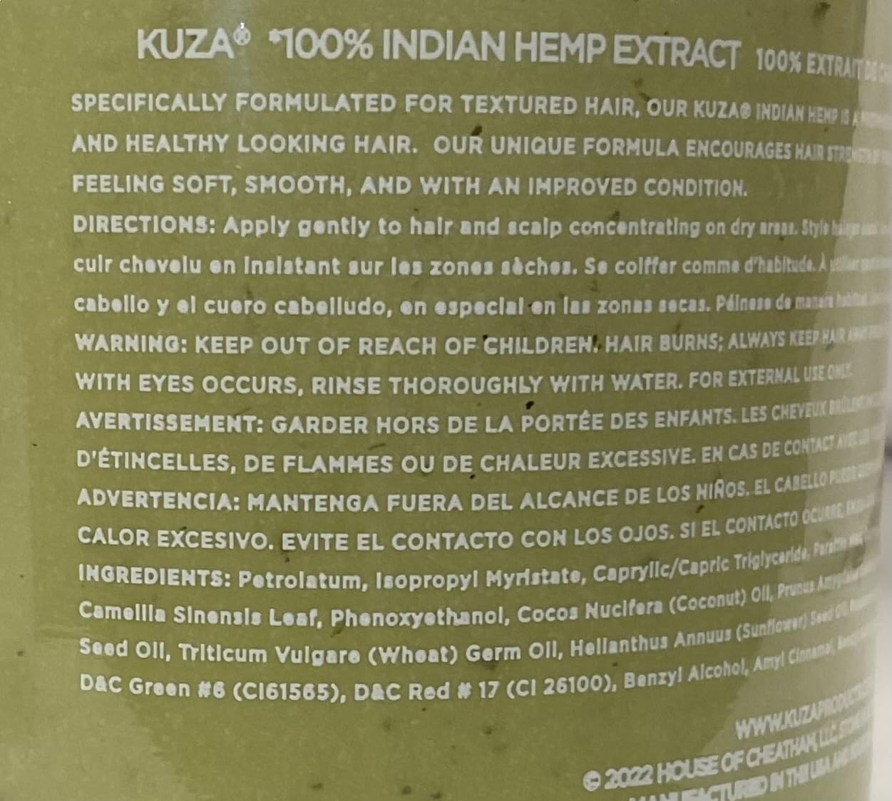 Kuza Indian Hemp Hair & Scalp Treatment - 8 Oz [Personal Care] by Kuza