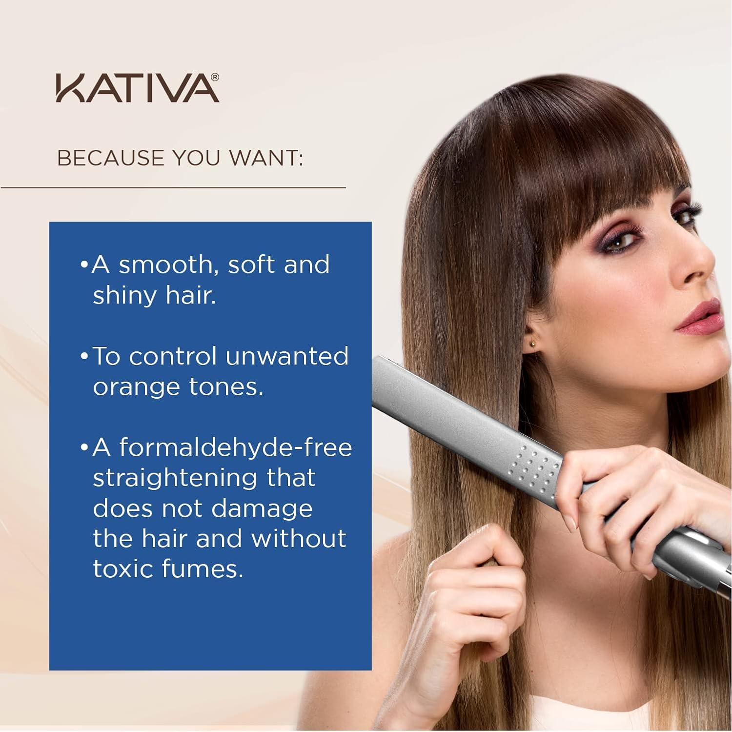 Kativa Brazilian Straightening Brunette Kit for Straighter, Softer and Shinier