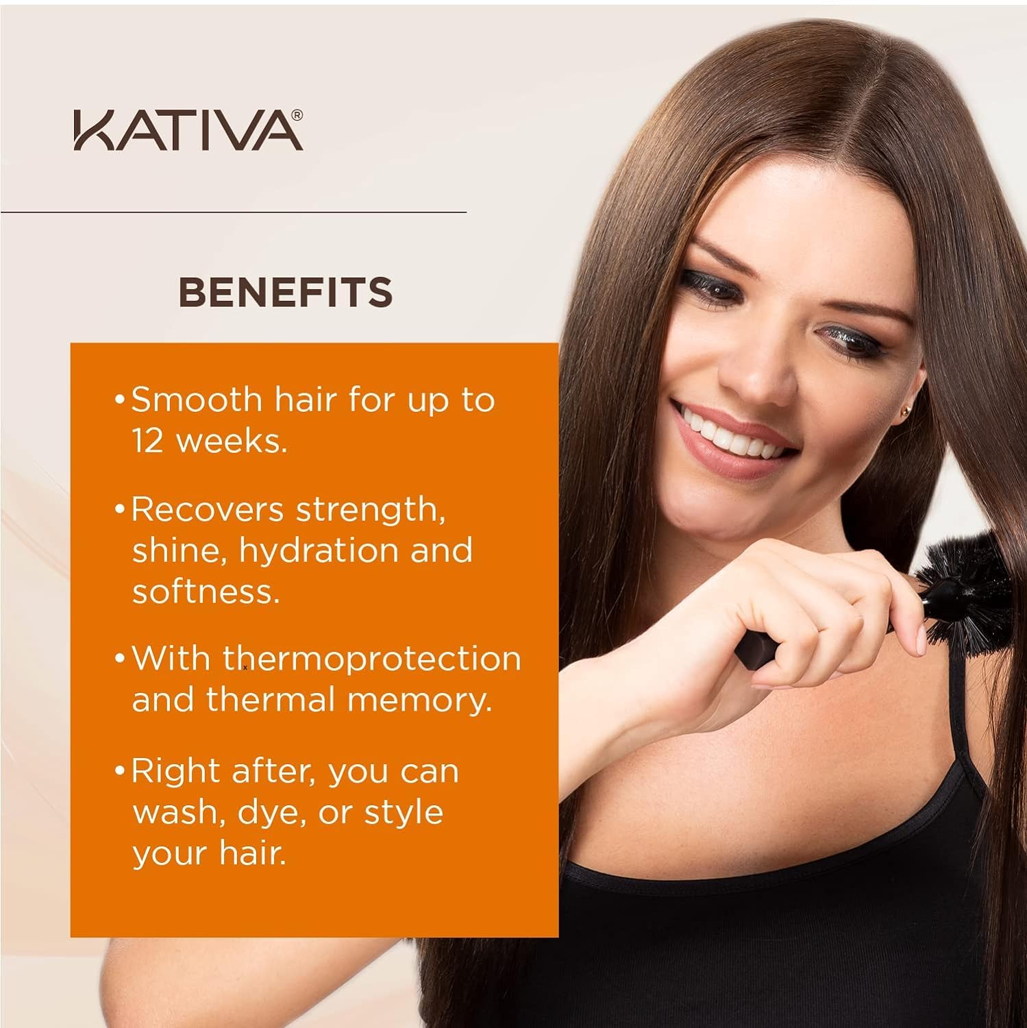 Brazilian Keratin Straightening Treatment at Home with Hyaluronic Acid and Premium Serum | Kativa Keratin