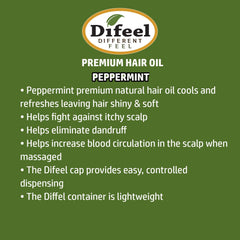 Difeel Premium Natural Hair Oil - Peppermint Oil 2.5 ounce (Pack of 2)