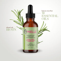 Mielle Organics Rosemary Mint Strengthening Hair Oil and Shampoo