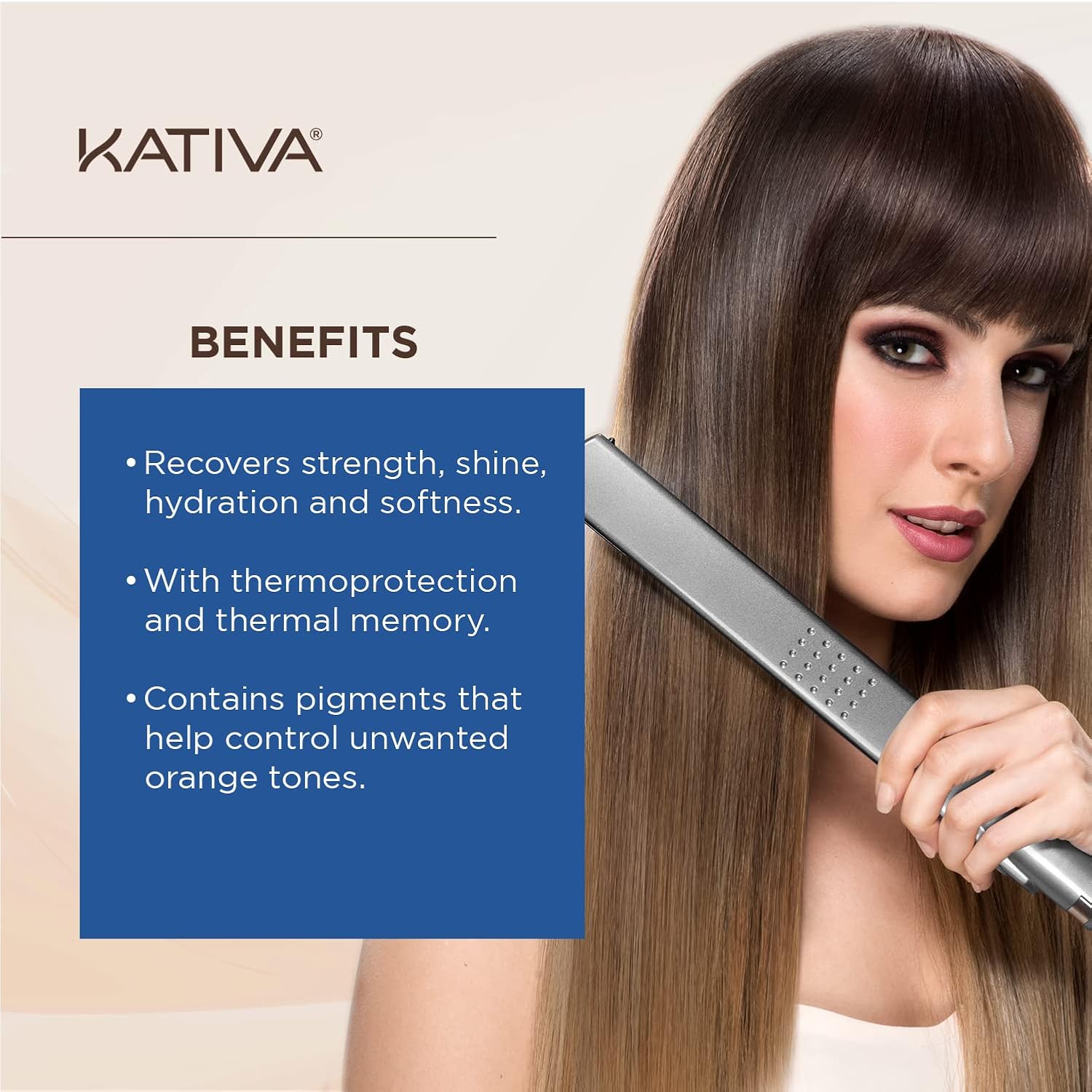 Kativa Brazilian Straightening Brunette Kit for Straighter, Softer and Shinier