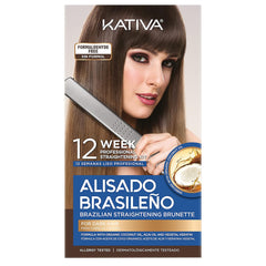 Kativa Brazilian Straightening Brunette Kit for Straighter, Softer and Shinier