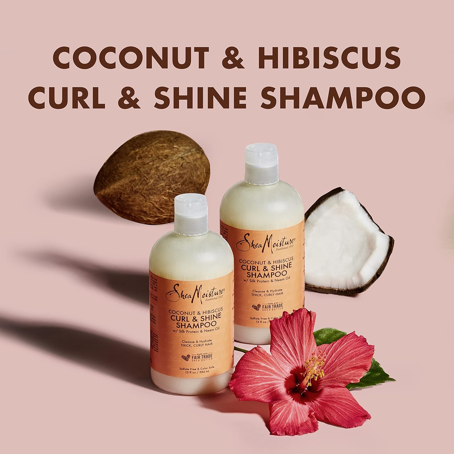 SheaMoisture Coconut & Hibiscus Curl Set Shampoo, CONDITIONER & Curl Enhancing