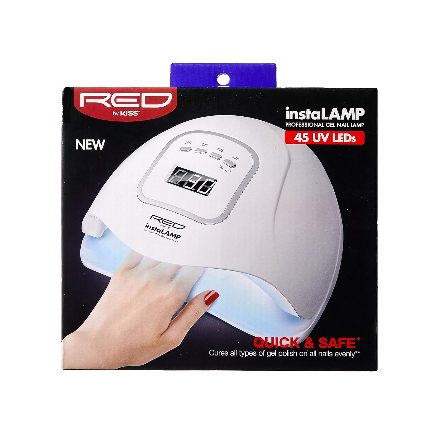 Red by Kiss instaLAMP Professional Gel Nail Lamp 45 UV LEDs with 4 Timers