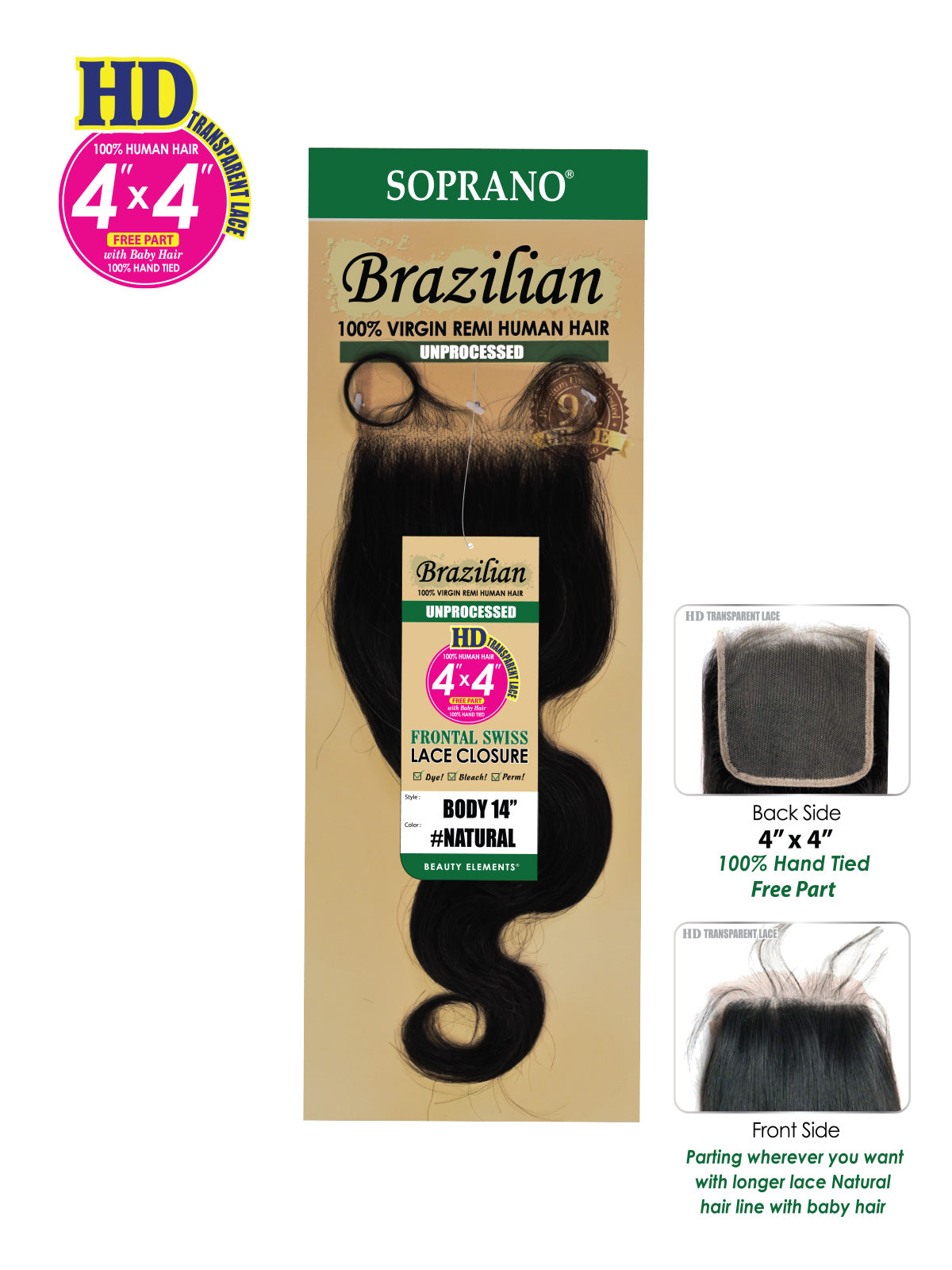 SOPRANO BRAZILIAN 4X4 HD FULL LACE CLOSURE