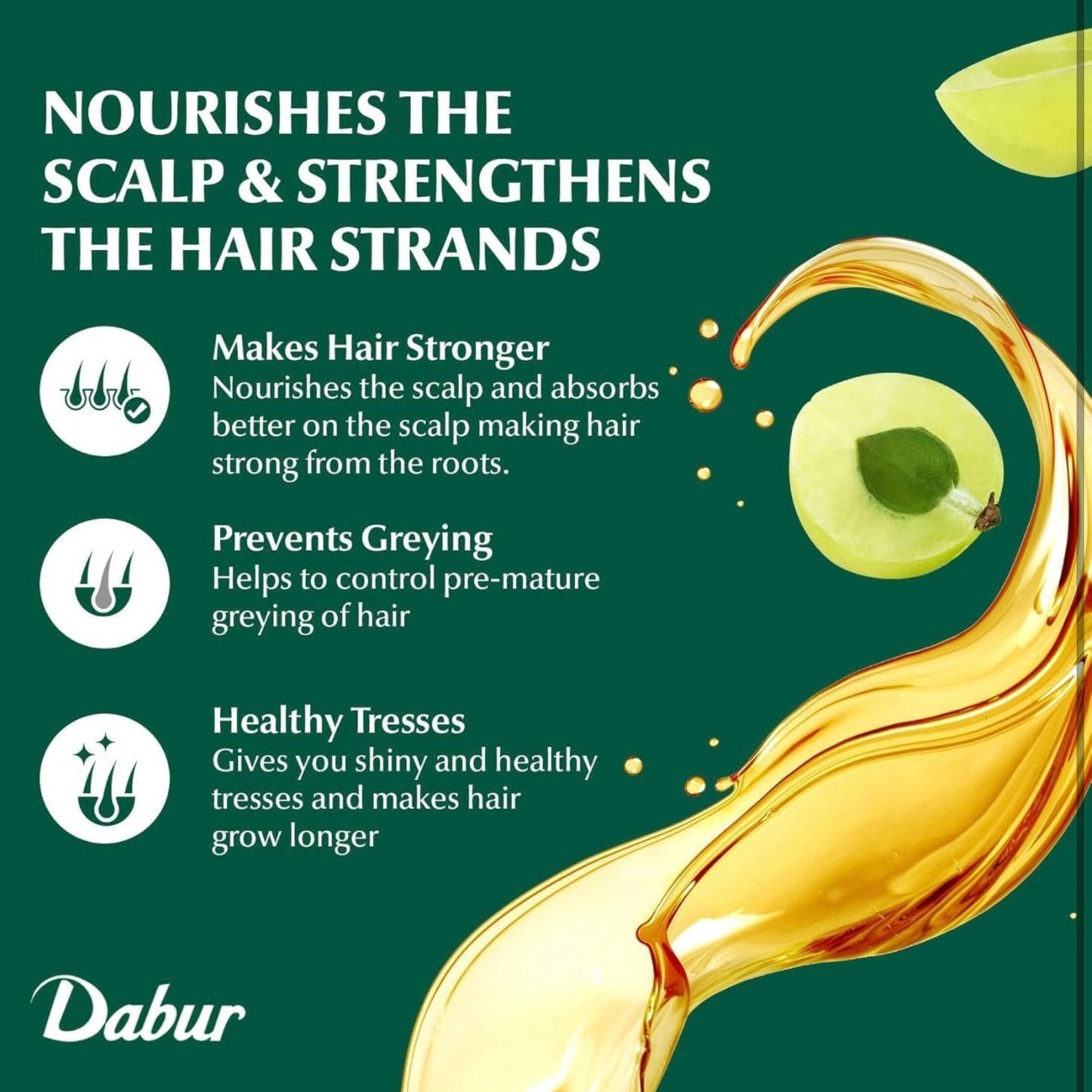 Dabur Amla Hair Oil - Nourishing Indian Oil for Men & Women, for Healthy, Moisturized Hair and Scalp (300ml)