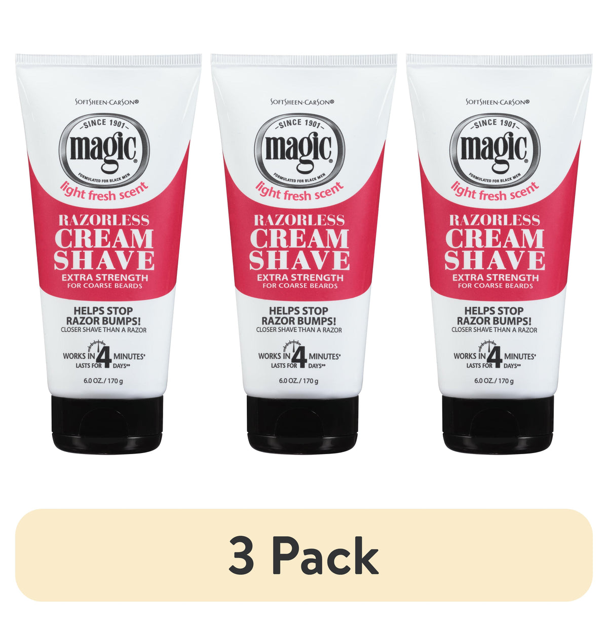 Magic Razorless Shaving Cream Extra Strength  (3 Packs)