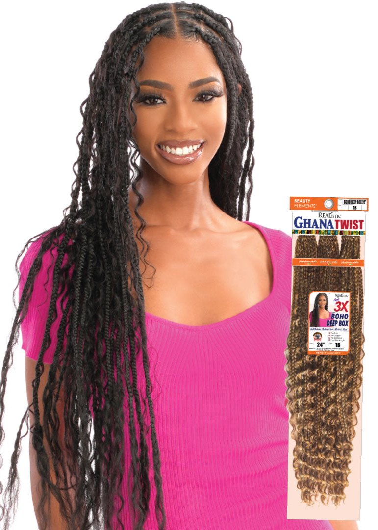 3X GHANA TWIST BOHO DEEP BOX 24"