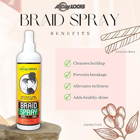 AllDay Locks Braid Spray Alleviates Itchy &amp; Dry Scalp