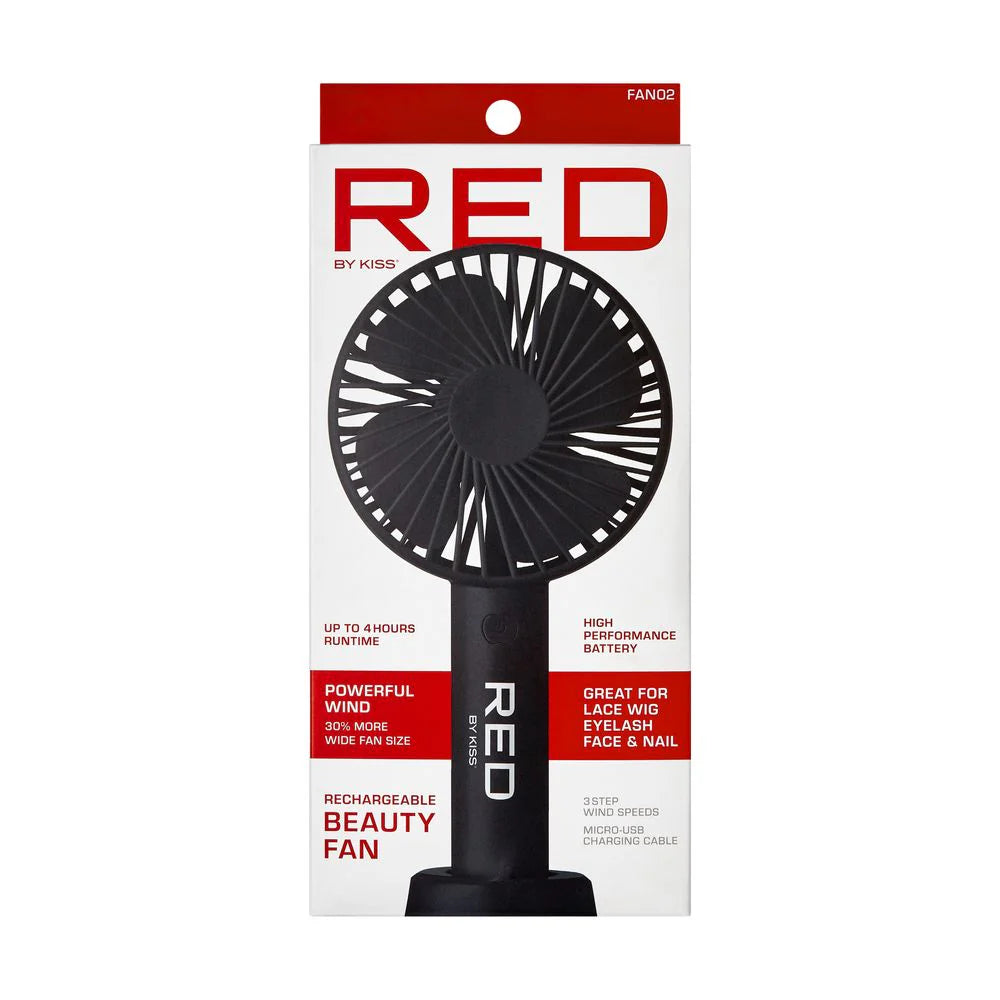 Rechargeable Beauty Fan Red by Kiss