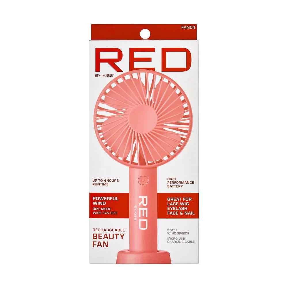 Rechargeable Beauty Fan Red by Kiss