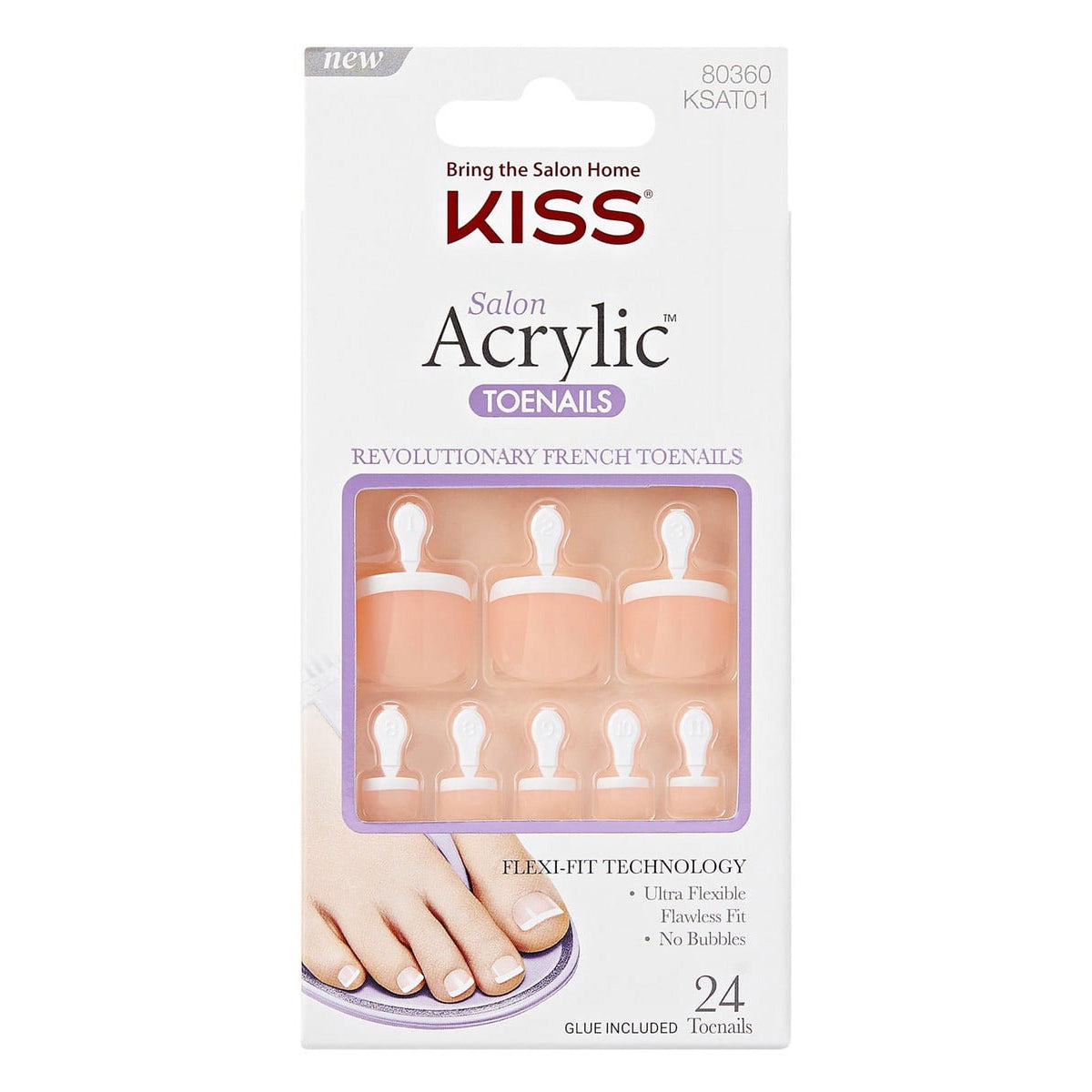 Kiss Salon Acrylic French 24 Count Toenails