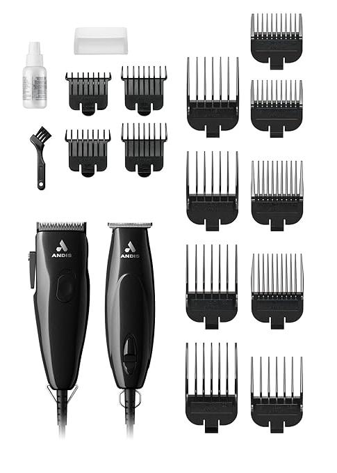 Andis 24810 Professional PivotPro and SpeedMaster Hair Clipper and Beard Trimmer PivotMotor Set, Black (COMBO DEAL)